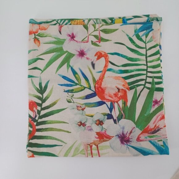 Decorative Tropical Design Throw Pillow Covers | Set of 4 | 18x18 | Linen Blend - Picture 6 of 8